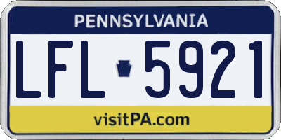 PA license plate LFL5921
