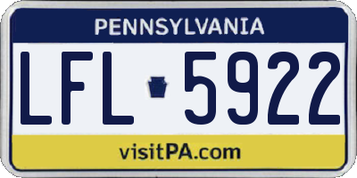 PA license plate LFL5922