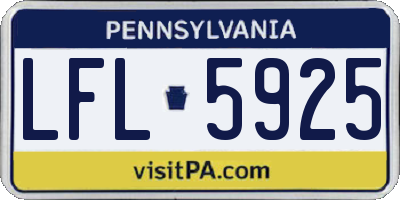 PA license plate LFL5925