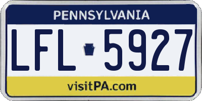 PA license plate LFL5927