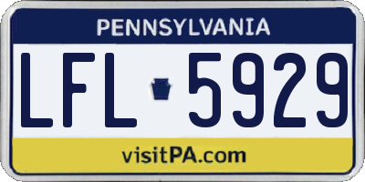 PA license plate LFL5929
