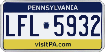 PA license plate LFL5932