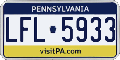 PA license plate LFL5933