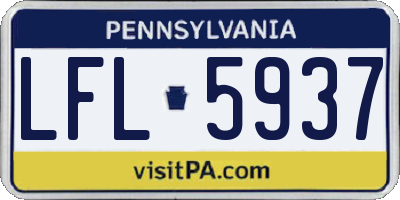 PA license plate LFL5937