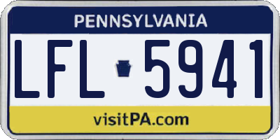 PA license plate LFL5941