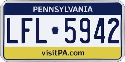 PA license plate LFL5942