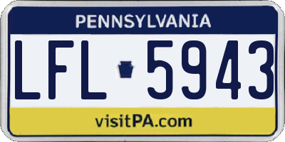 PA license plate LFL5943