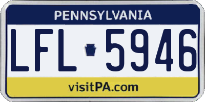 PA license plate LFL5946