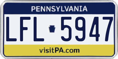 PA license plate LFL5947