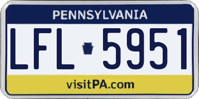 PA license plate LFL5951
