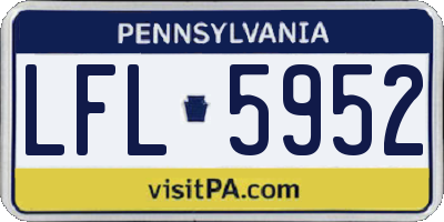 PA license plate LFL5952
