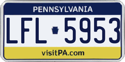 PA license plate LFL5953