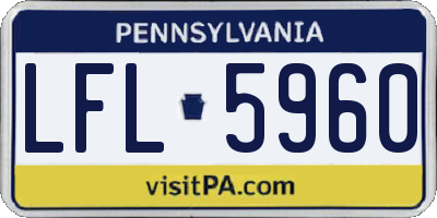 PA license plate LFL5960