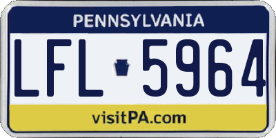 PA license plate LFL5964