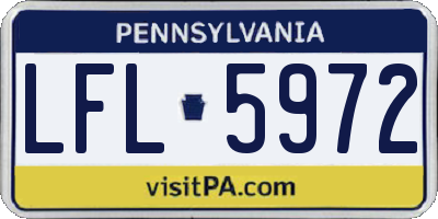 PA license plate LFL5972