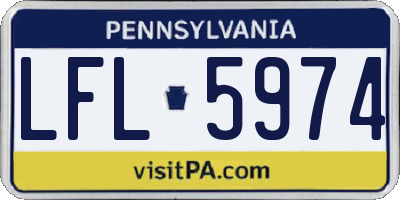 PA license plate LFL5974