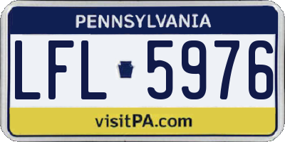 PA license plate LFL5976