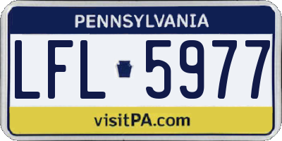 PA license plate LFL5977