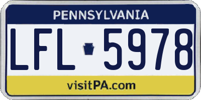 PA license plate LFL5978