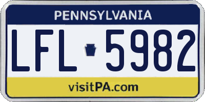 PA license plate LFL5982