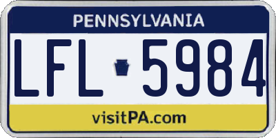 PA license plate LFL5984