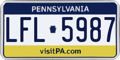 PA license plate LFL5987