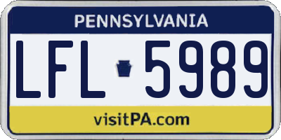 PA license plate LFL5989
