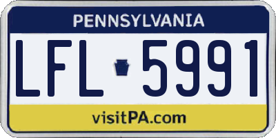 PA license plate LFL5991