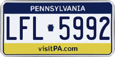 PA license plate LFL5992