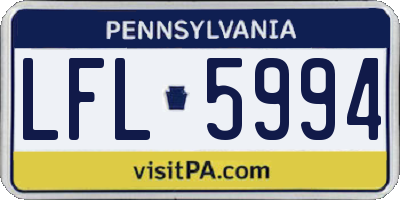 PA license plate LFL5994