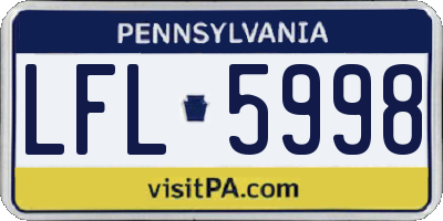 PA license plate LFL5998