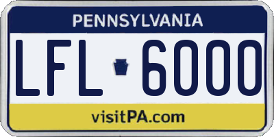 PA license plate LFL6000