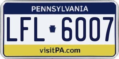 PA license plate LFL6007