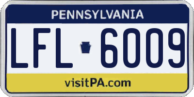 PA license plate LFL6009