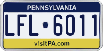 PA license plate LFL6011
