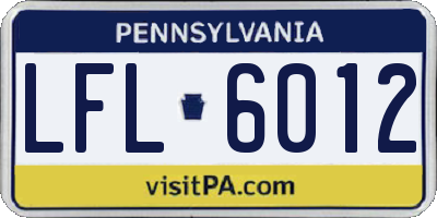 PA license plate LFL6012