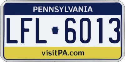 PA license plate LFL6013