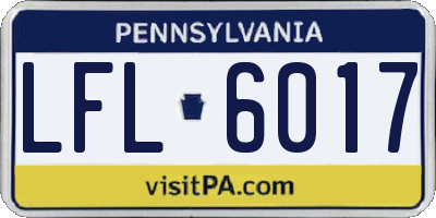 PA license plate LFL6017