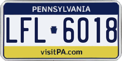 PA license plate LFL6018