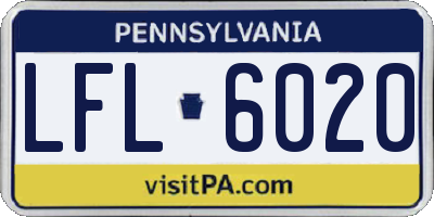 PA license plate LFL6020