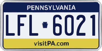 PA license plate LFL6021
