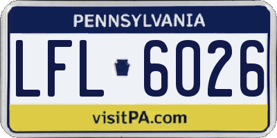 PA license plate LFL6026