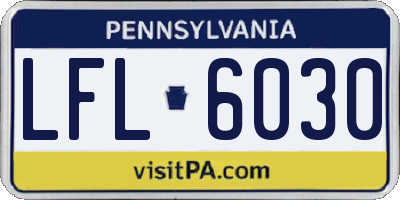 PA license plate LFL6030