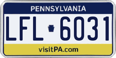 PA license plate LFL6031