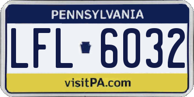 PA license plate LFL6032