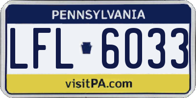 PA license plate LFL6033