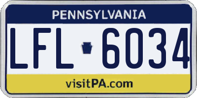 PA license plate LFL6034