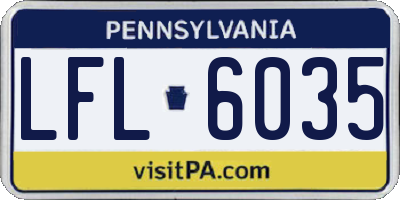 PA license plate LFL6035