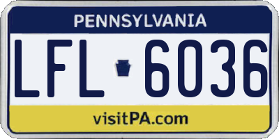 PA license plate LFL6036