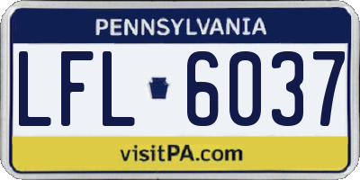 PA license plate LFL6037